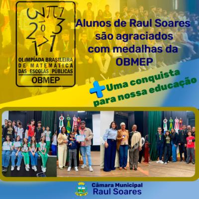 Alunos de Raul Soares Recebem Medalhas da 19ª OBMEP  na cidade de viçosa