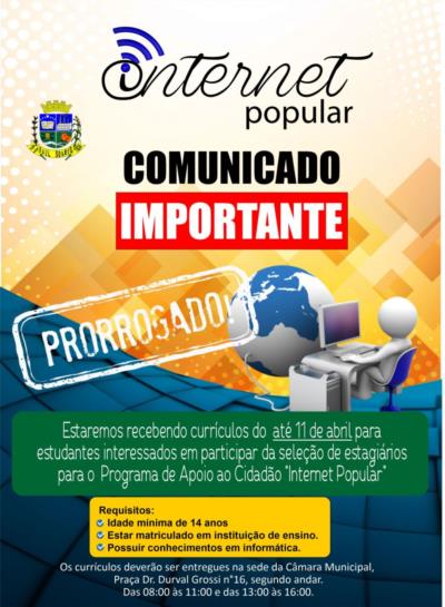Prorrogado a data de entrega dos currículos