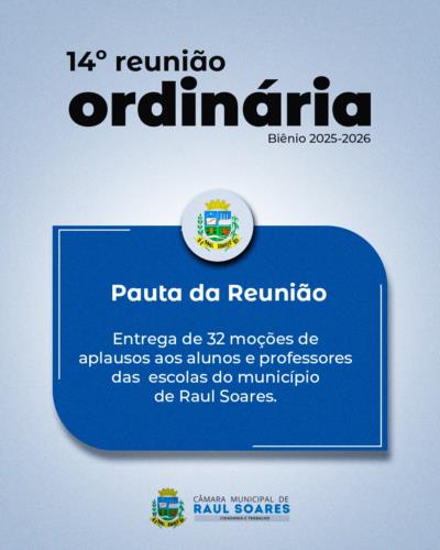 Pauta da 14º Reunião Ordinária