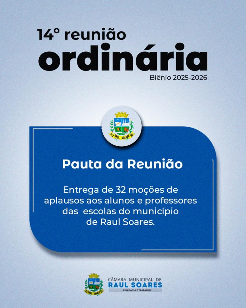 Pauta da 14º Reunião Ordinária