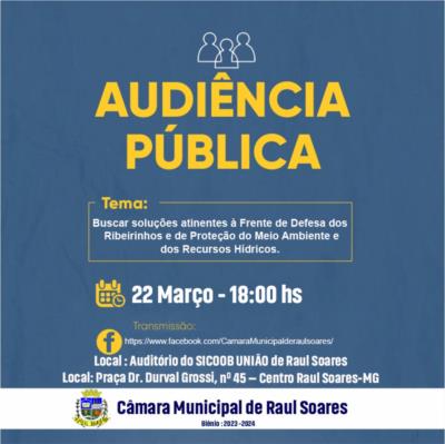 CONVITE AUDIÊNCIA PÚBLICA DE 22 DE MARCO DE 2023