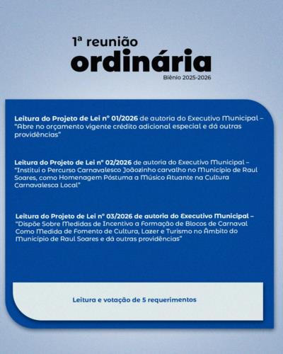 Pauta 01ª Reunião Ordinária 2026