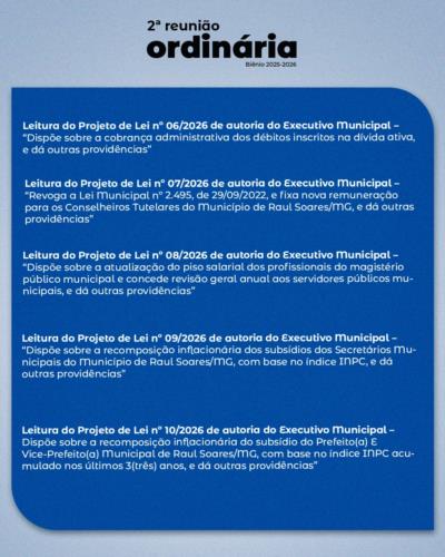 Pauta 2ª Reunião Ordinária - 2026