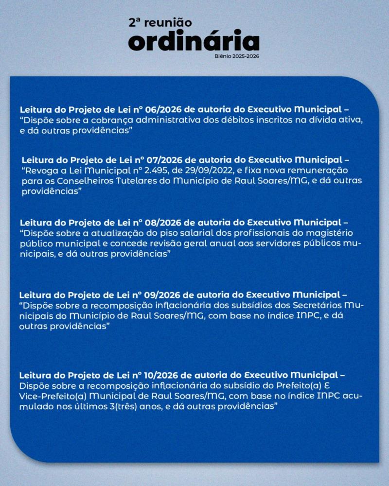 Pauta 2ª Reunião Ordinária - 2026