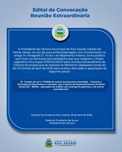 Edital de Convocação – 3ª Reunião Extraordinária - 2026