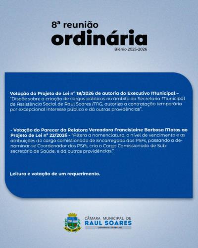 Pauta 08ª Reunião Ordinária 2026