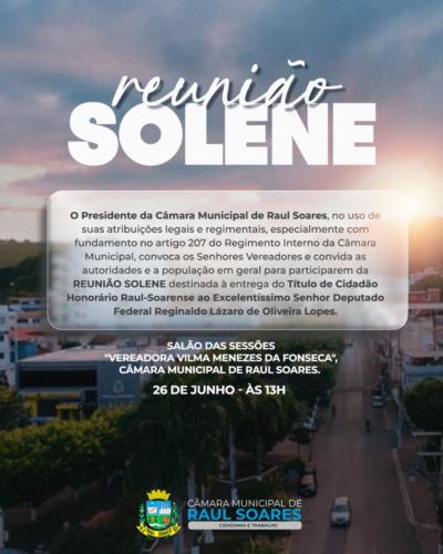 CONVOCAÇÃO - REUNIÃO SOLENE