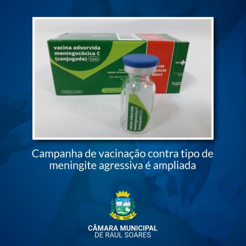 CAMPANHA DE VACINAÇÃO CONTRA MENINGITE AGRESSIVA É AMPLIADA