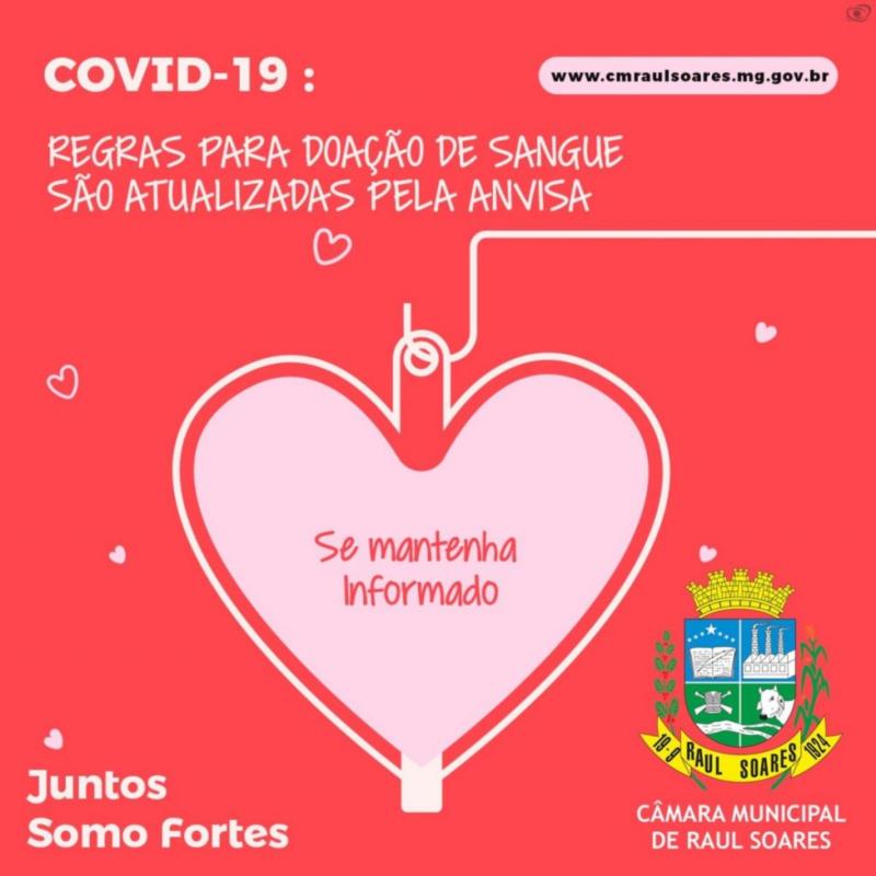 COVID-19: REGRAS PARA DOAÇÃO DE SANGUE SÃO ATUALIZADAS PELA ANVISA